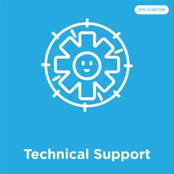 Technical Support icon isolated on blue background Free Stock Illustration