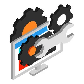 Technical support icon, isometric style Stock Illustration