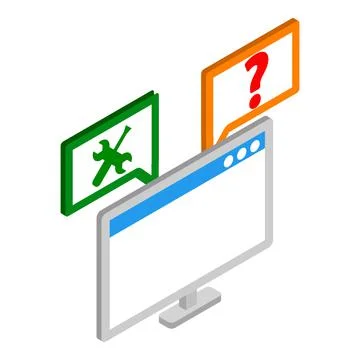 Technical support icon, isometric style Stock Illustration