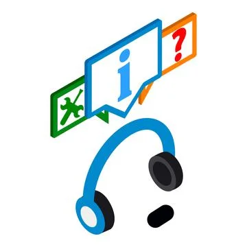 Technical support icon, isometric style Stock Illustration