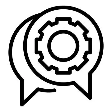 Technical support icon, outline style Stock Illustration