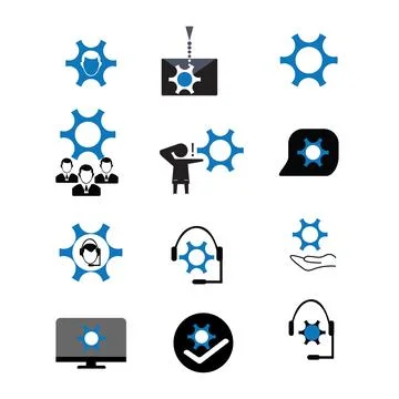 Technical Support Icon Set Stock Illustration