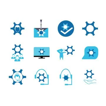 Technical Support Icon Set Stock Illustration