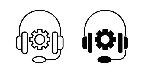 Technical support icon. Style is flat and line symbol Stock Illustration