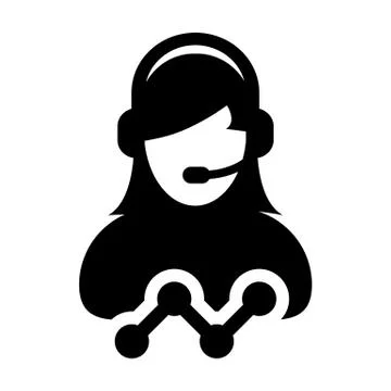 Technical support icon vector female data customer service person profile avatar Stock Illustration