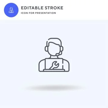 Technical Support icon vector, filled flat sign, solid pictogram isolated on Illustrazione stock