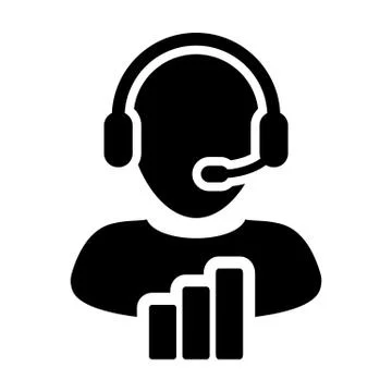Technical support icon vector male data customer service person profile avata Stock Illustration