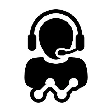Technical support icon vector male data customer service person profile avatar Illustrazione stock