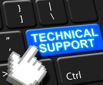 Technical Support Key Shows Help 3d Illustration Stock Illustration