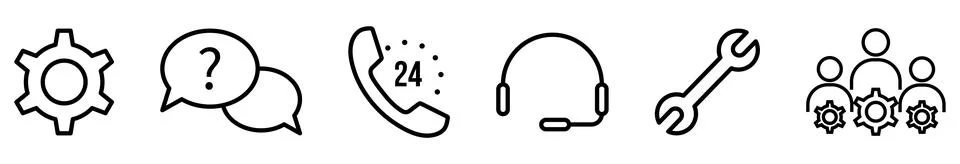 Technical support line icons Stock Illustration