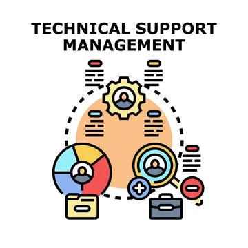 Technical support management vector concept illustration Stock Illustration