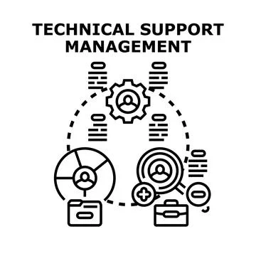 Technical support management vector concept illustration Stock Illustration