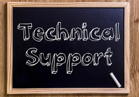 Technical Support - New chalkboard with 3D outlined text Stock Photos