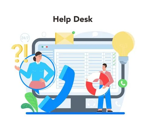 Technical support online service or platform. Idea of customer service Illustrazione stock
