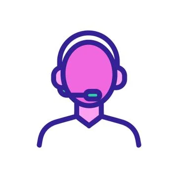 The technical support operator is an icon vector. Isolated contour symbol ill Illustrazione stock