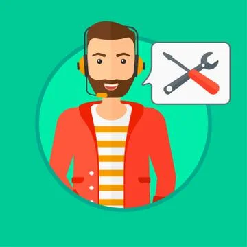 Technical support operator. Stock Illustration