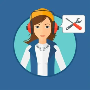 Technical support operator. Stock Illustration