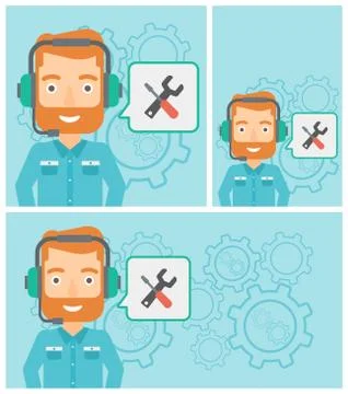 Technical support operator vector illustration Illustrazione stock