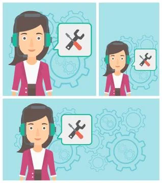 Technical support operator vector illustration Stock Illustration
