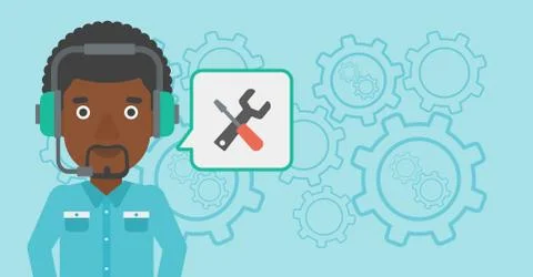 Technical support operator vector illustration Illustrazione stock