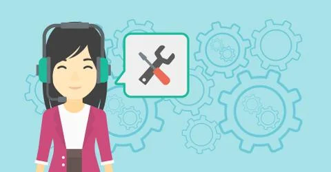 Technical support operator vector illustration Illustrazione stock