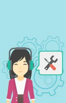 Technical support operator vector illustration Illustrazione stock