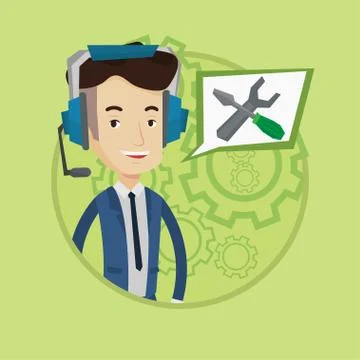 Technical support operator vector illustration Illustrazione stock