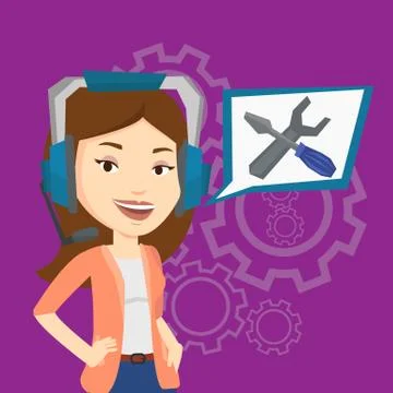 Technical support operator vector illustration Stock Illustration