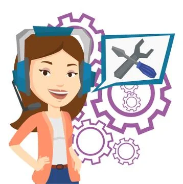 Technical support operator vector illustration Stock Illustration