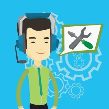 Technical support operator vector illustration Stock Illustration