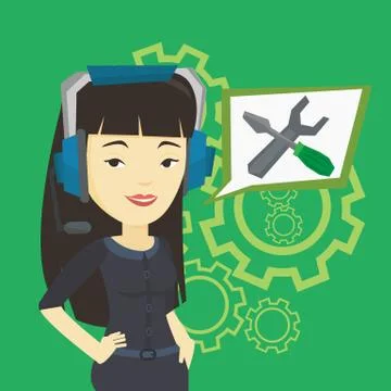 Technical support operator vector illustration Illustrazione stock