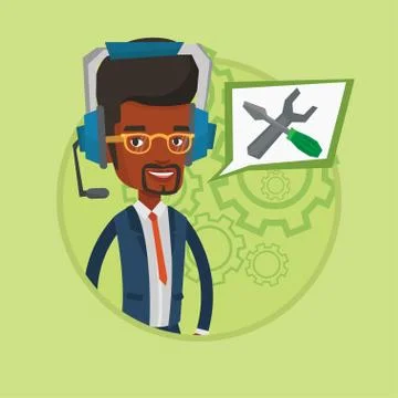 Technical support operator vector illustration Illustrazione stock