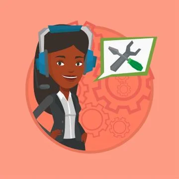 Technical support operator vector illustration Illustrazione stock