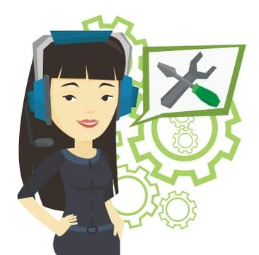 Technical support operator vector illustration Illustrazione stock