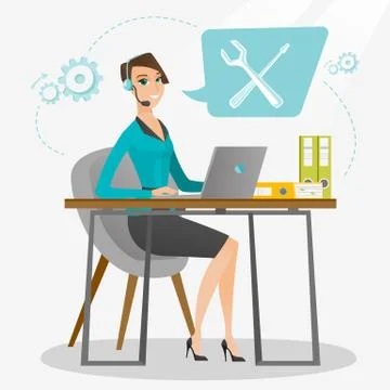 Technical support operator vector illustration Stock Illustration