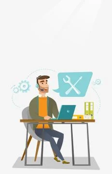 Technical support operator vector illustration Illustrazione stock