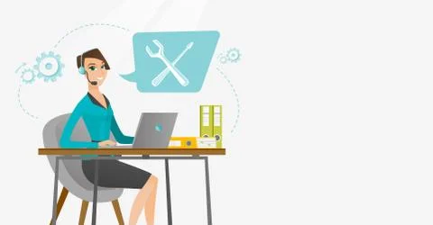 Technical support operator vector illustration Illustrazione stock