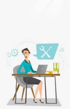 Technical support operator vector illustration Stock Illustration