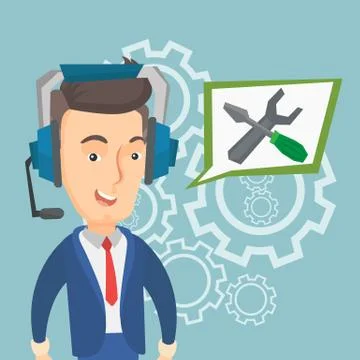 Technical support operator vector illustration. Illustrazione stock