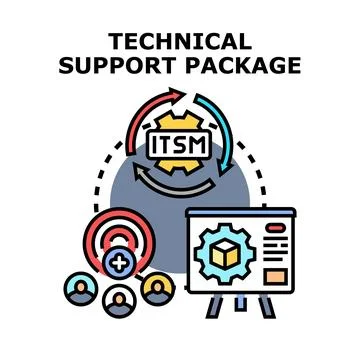 Technical support package for it service management Stock Illustration
