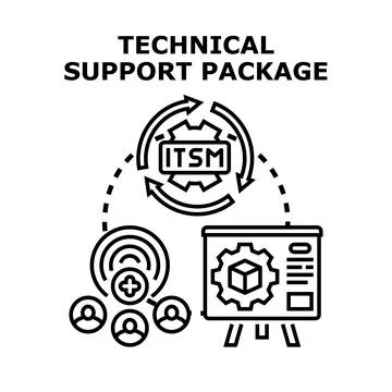 Technical support package for it service management Stock Illustration