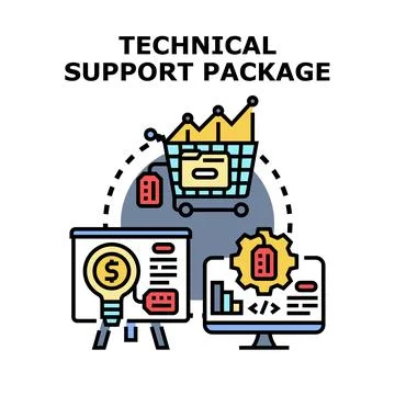 Technical support package strategy development offering Stock Illustration