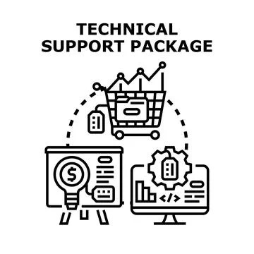 Technical support package strategy development offering Stock Illustration