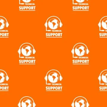 Technical support pattern vector orange Illustrazione stock