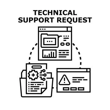 Technical support request process with online documentation 스톡 일러스트