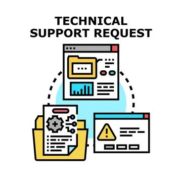 Technical support request process with online documentation Stock Illustration