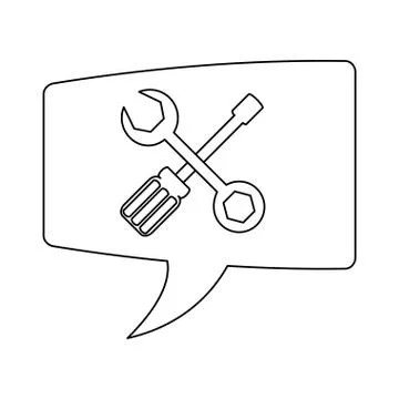 Technical support service in black and white Stock Illustration