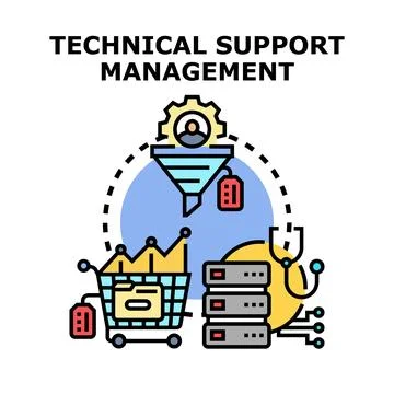 Technical support services management concept illustration Stock Illustration