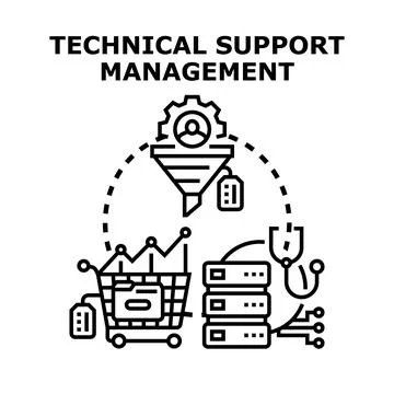 Technical support services management concept illustration Stock Illustration