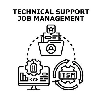 Technical support services management system concept Stock Illustration